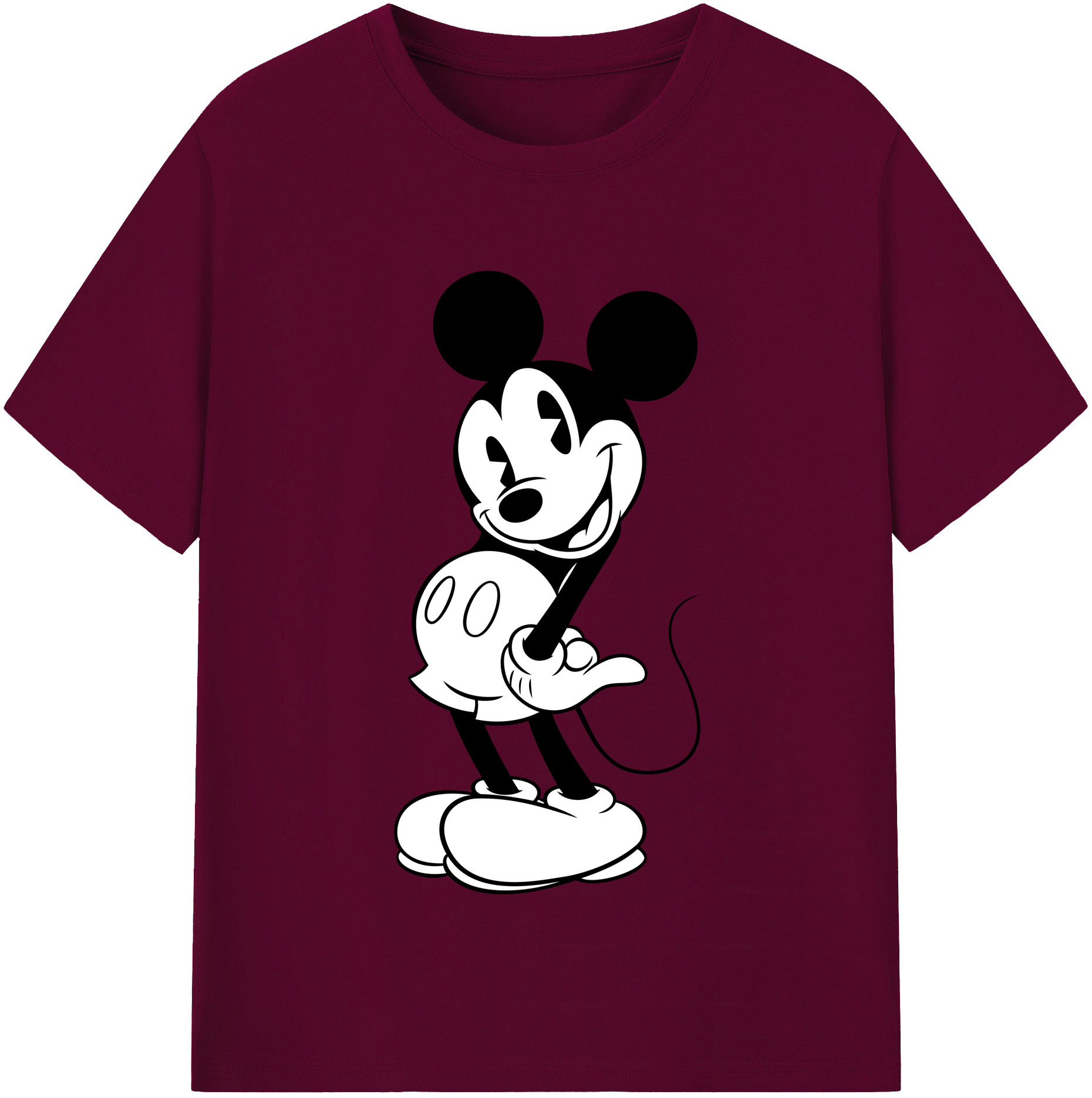 （画像用） ミッキーマウス Mickey Mouse レディースカジュアルプリントTシャツ（綿100％）